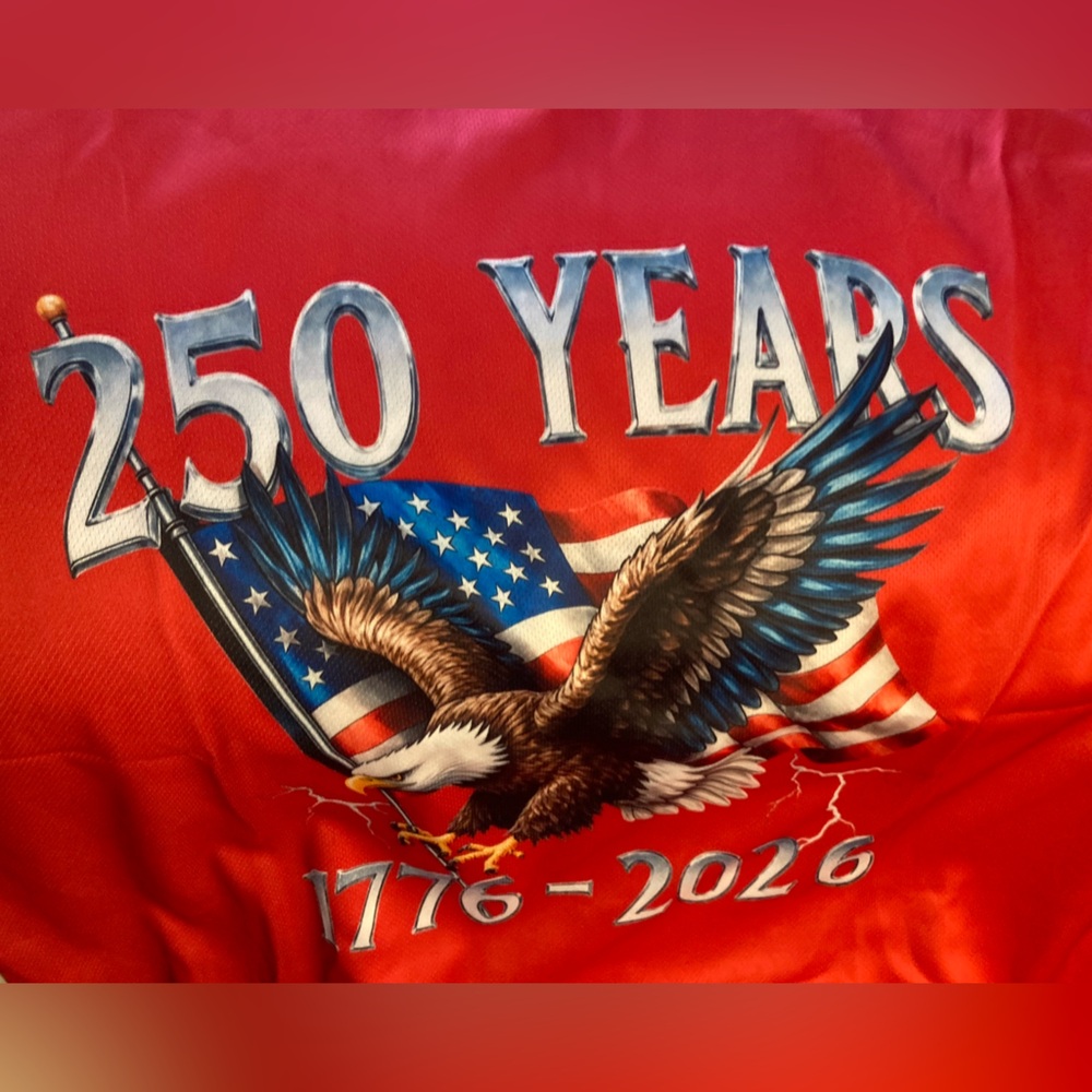 Patriotic Eagle Graphic V-Neck Tee - 250 Years Red - Picture 11 of 11
